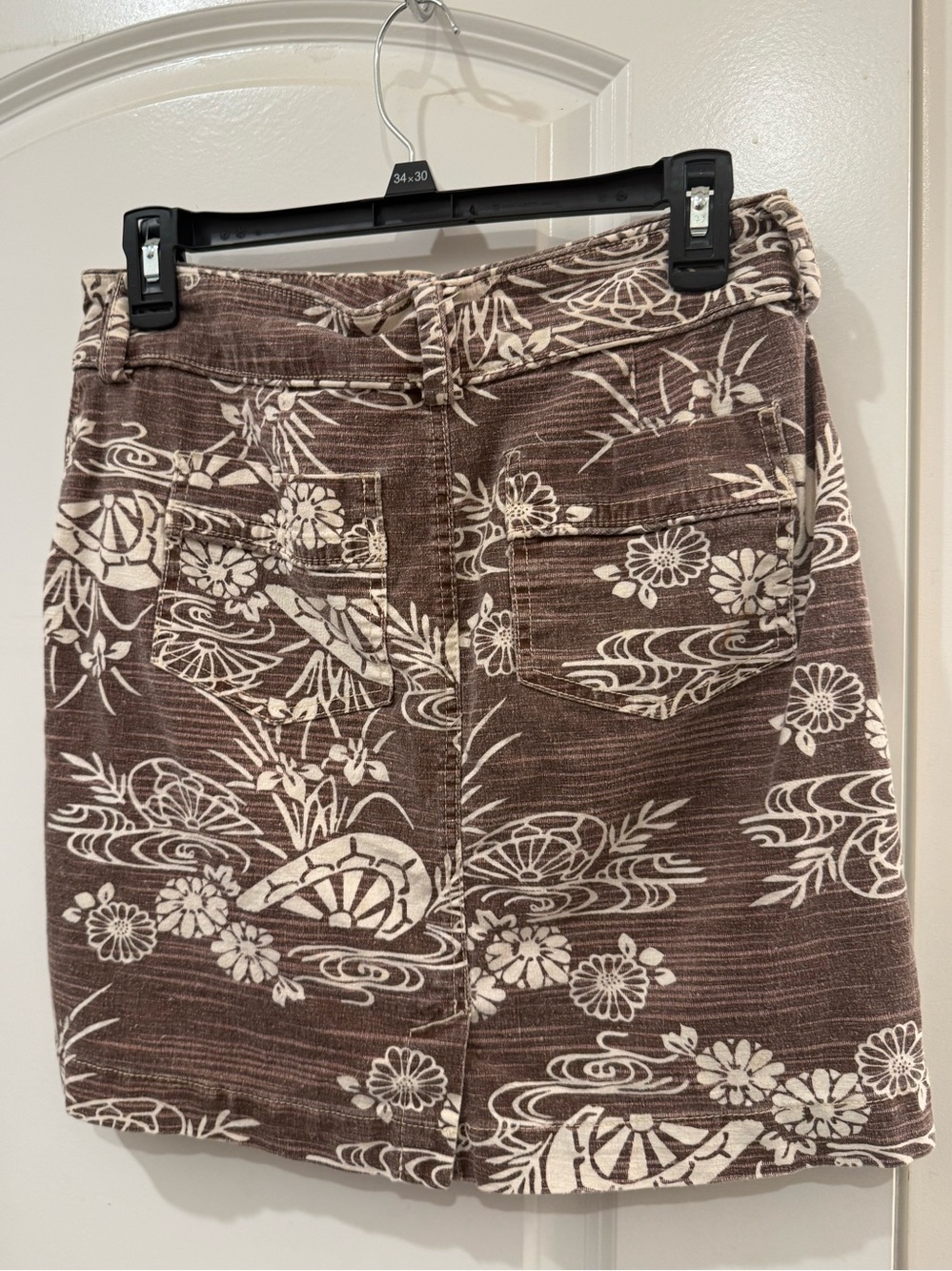 Christopher Blue Brown & Cream Floral Mini Skirt